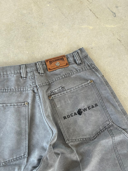 Y2K Grey Rocawear Embroidered Baggy Shorts [34]