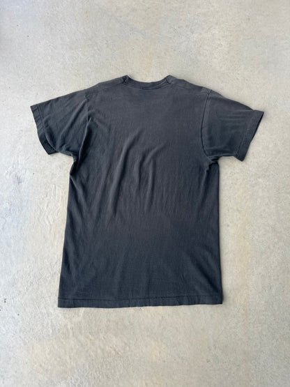 80's Black Blank Pocket T Shirt [M]