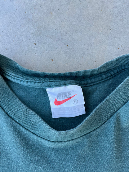 90s Green Nike Check T-Shirt [L]