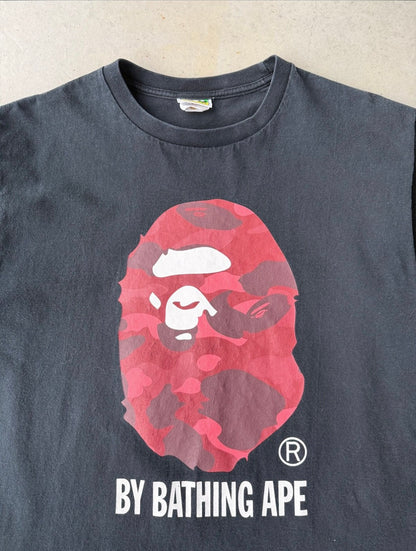 A Bathing Ape Red Bape Head T-Shirt [L]