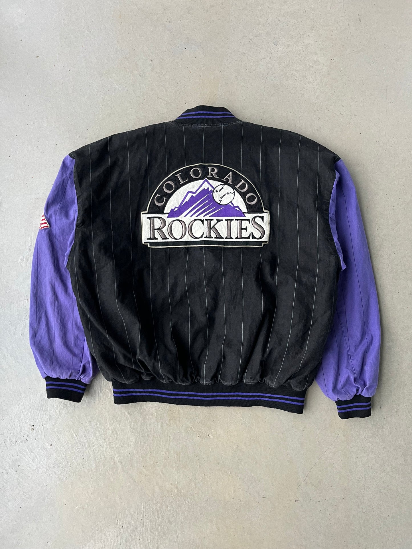 90s Colorado Rockies Mirage MLB Reversible Jacket [L]