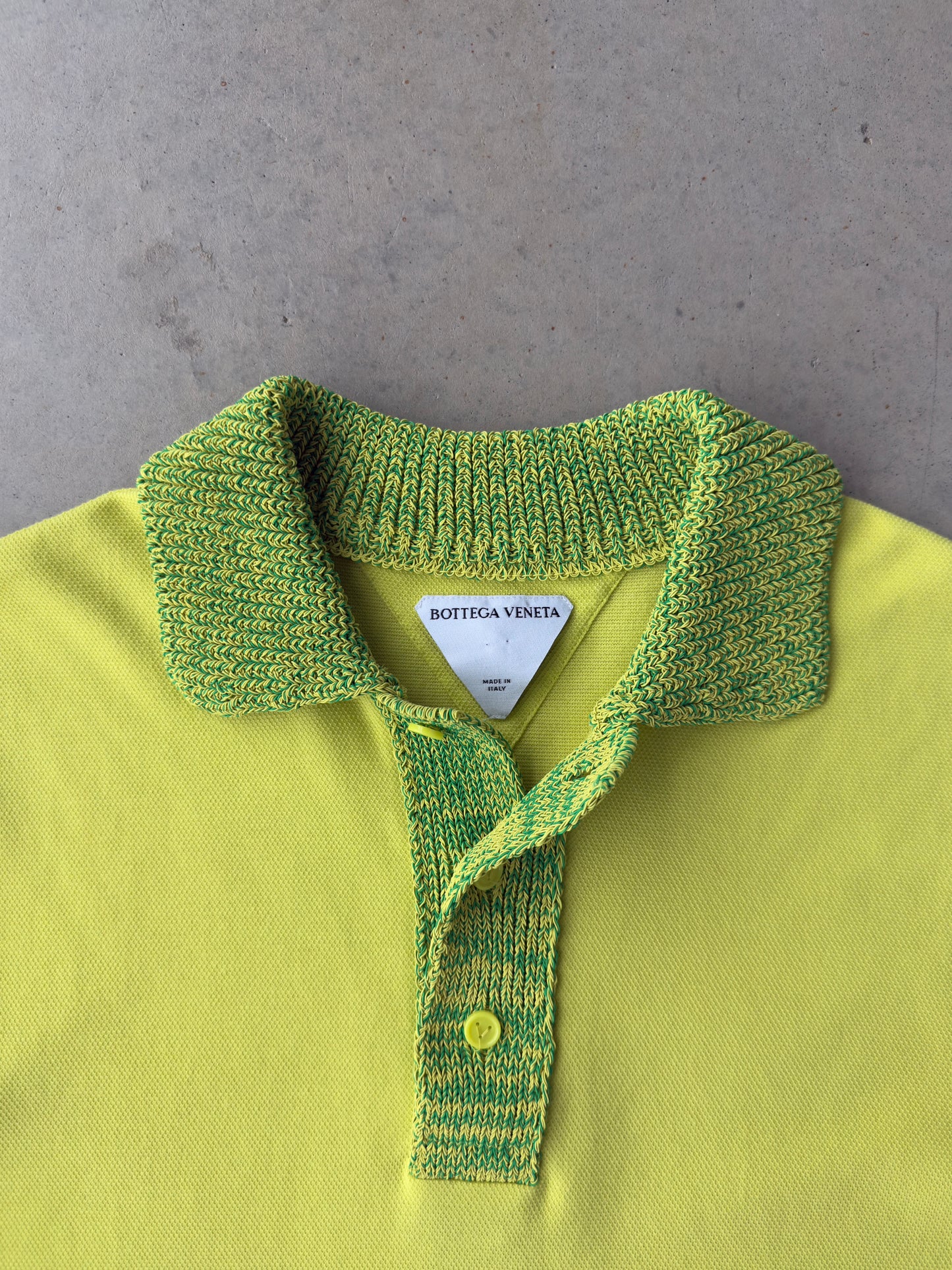 Bottega Vineta Green Knit Collar Polo Shirt [M]