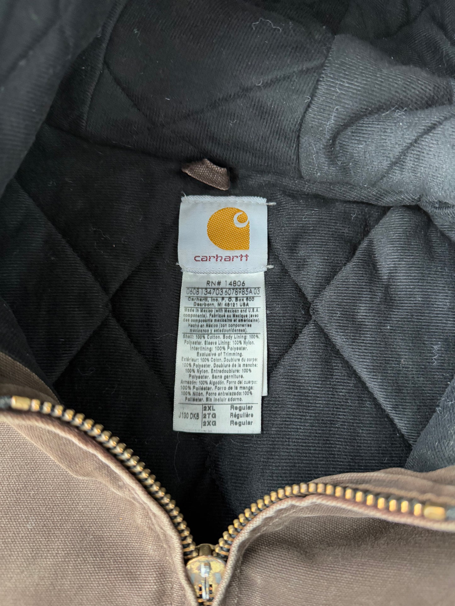 00’s Carhartt Faded Brown Work Jacket [XXL] *Broken Zipper Tab