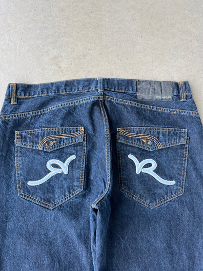 Y2K Rocawear Light Blue Embroidered Baggy Pants [40x34]