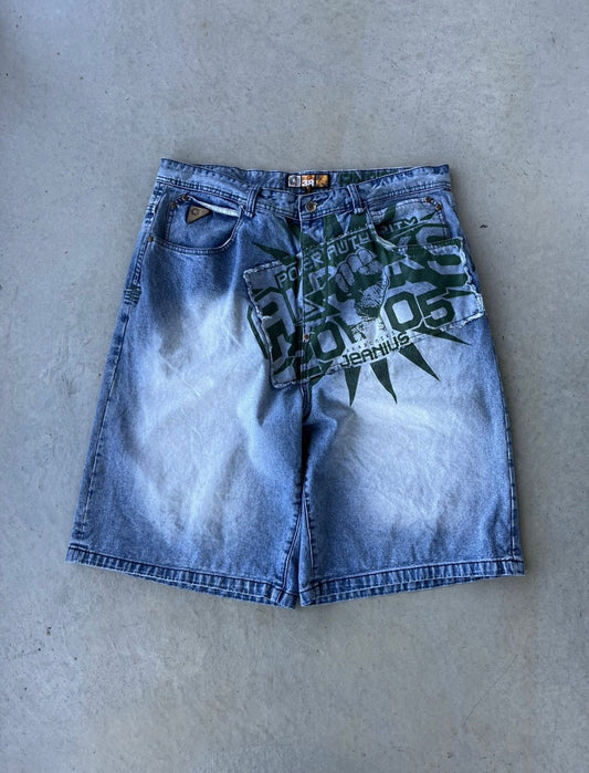 Y2K Akademiks Baggy Denim Jean Shorts [38]