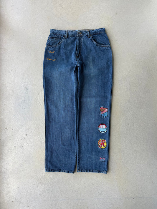 Vintage 00’s Fubu Harlem Globetrotter Patch Denim Jeans