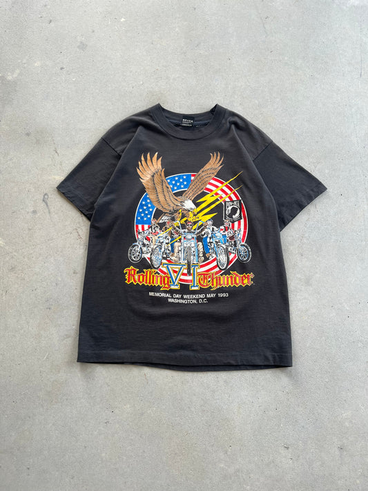 90’s Rolling Thunder POW MIA Biker T-Shirt [L]