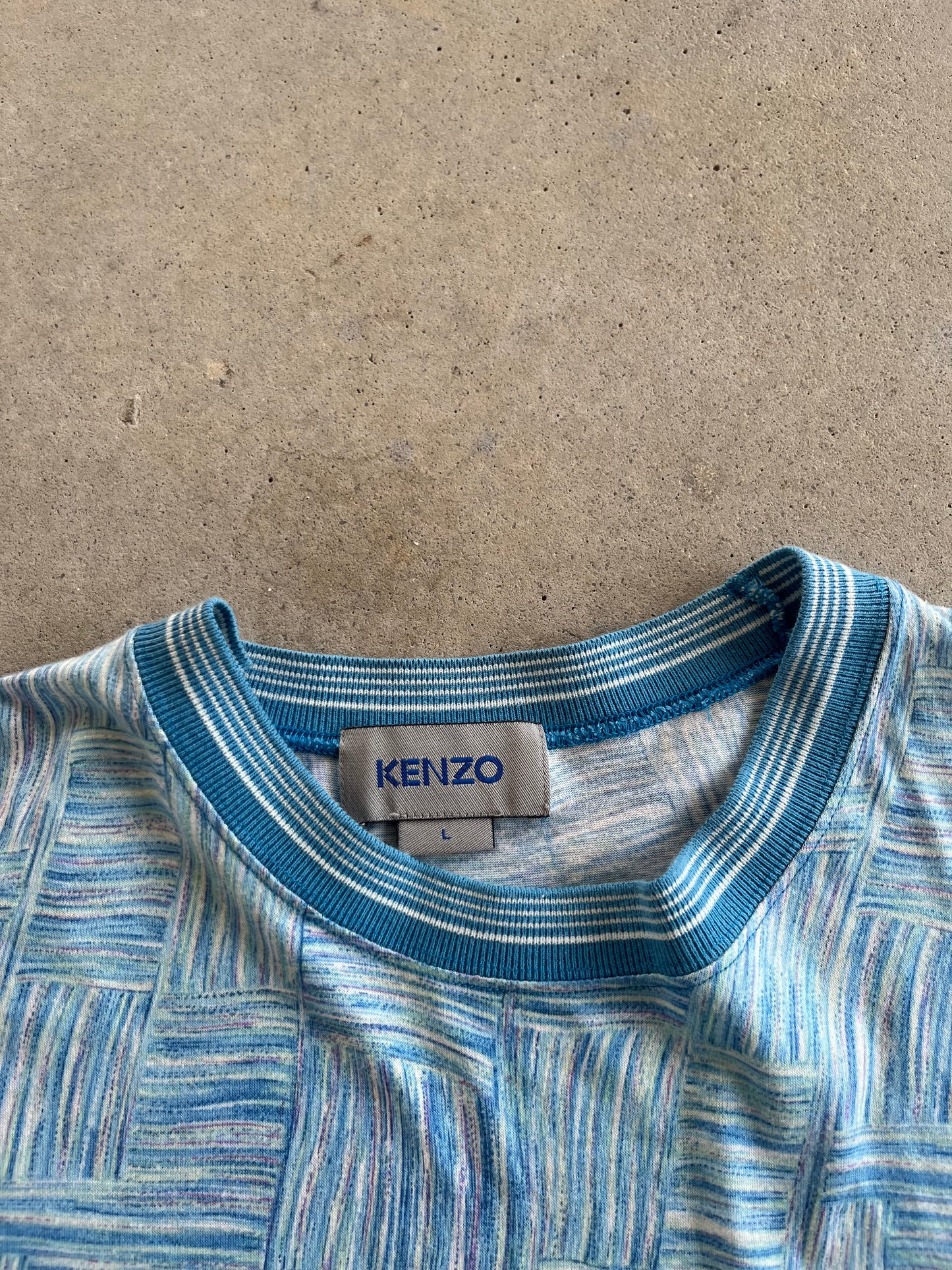 Kenzo Abstract Blue T-Shirt [L]