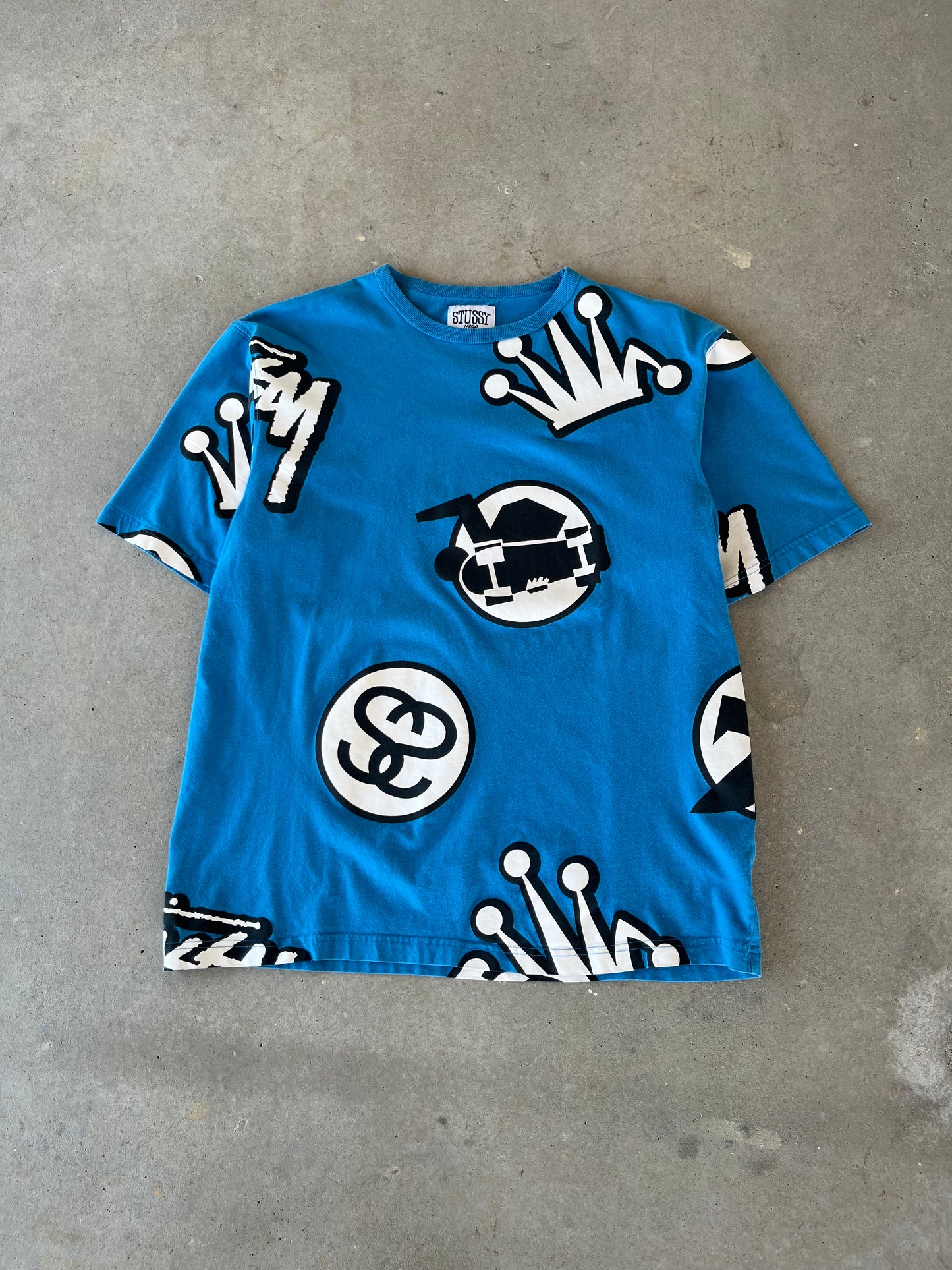 00’s Stussy Aop Logo T-Shirt [L]