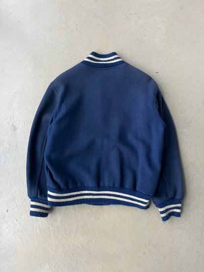 90s Varsity Letterman Blue Jacket [L]