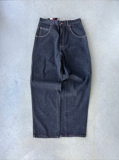 Y2K Rock Man Black Denim Baggy Jeans [32x32]