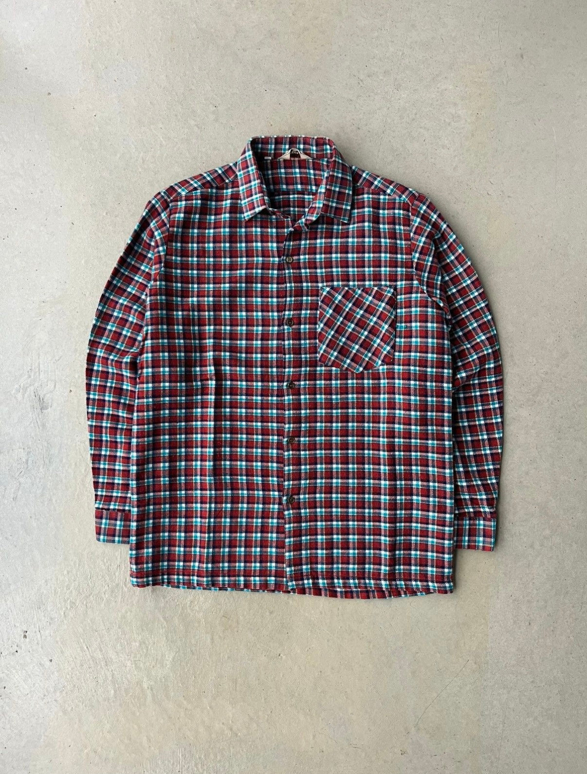 80s Plaid Long Sleeve Flannel [M]