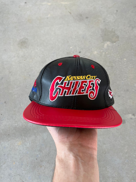 90’s Kansas City Chiefs NFL Leather Hat