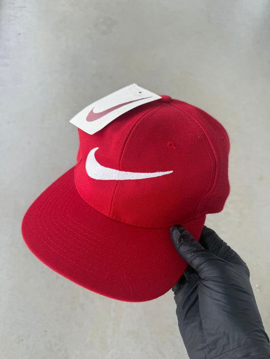 90’s Nike Swoosh Red Fitted Hat [OSFA]
