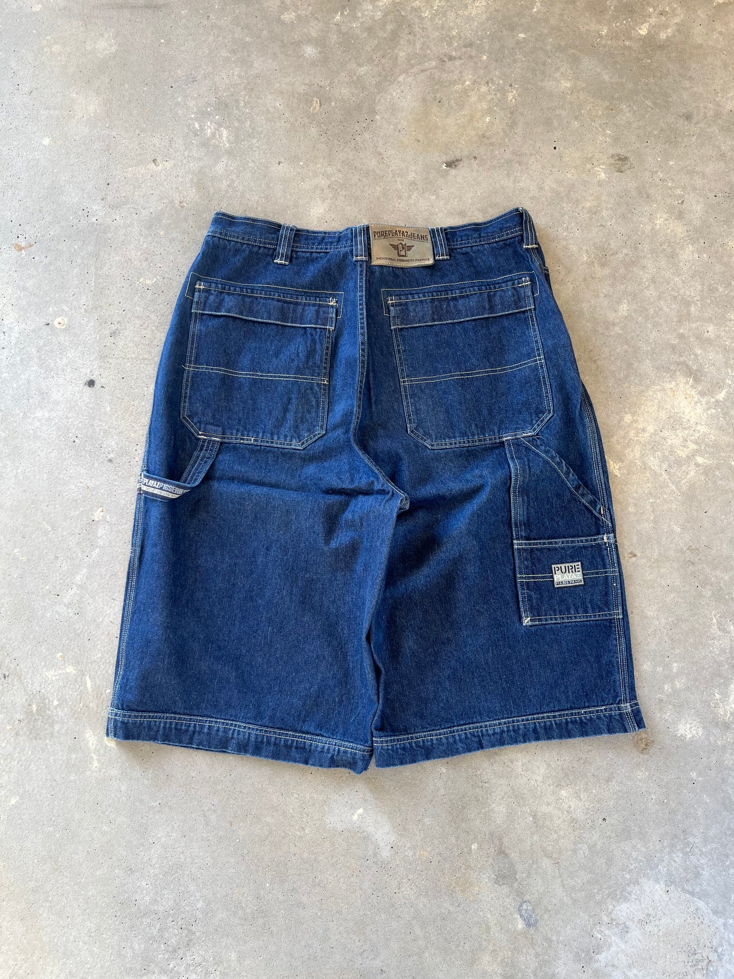 Y2K Pure Playaz Denim Baggy Shorts [36]