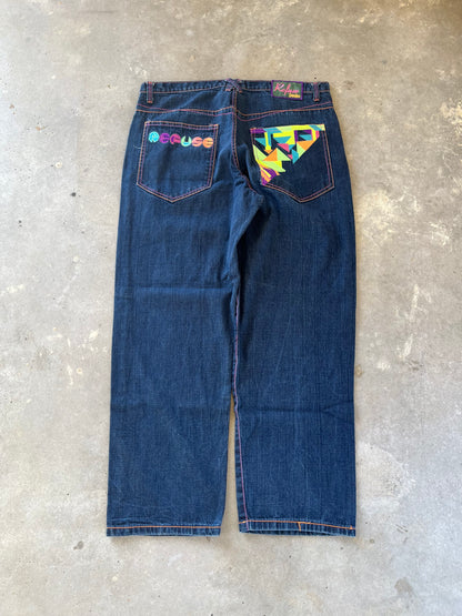 Y2K Refuse Denim Embroidered Jeans [40x33]