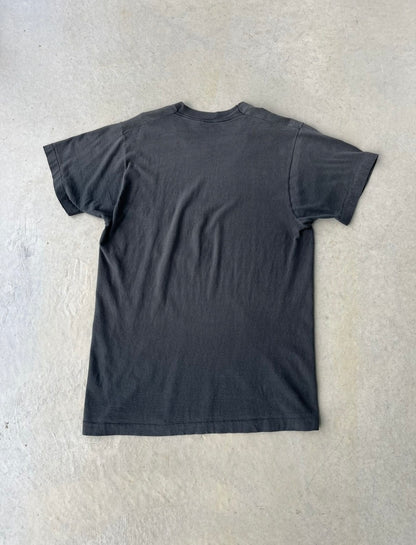 80's Black Blank Pocket T Shirt [M]