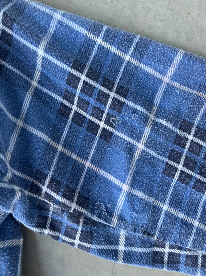 80's Blue Cotton Flannel [L]