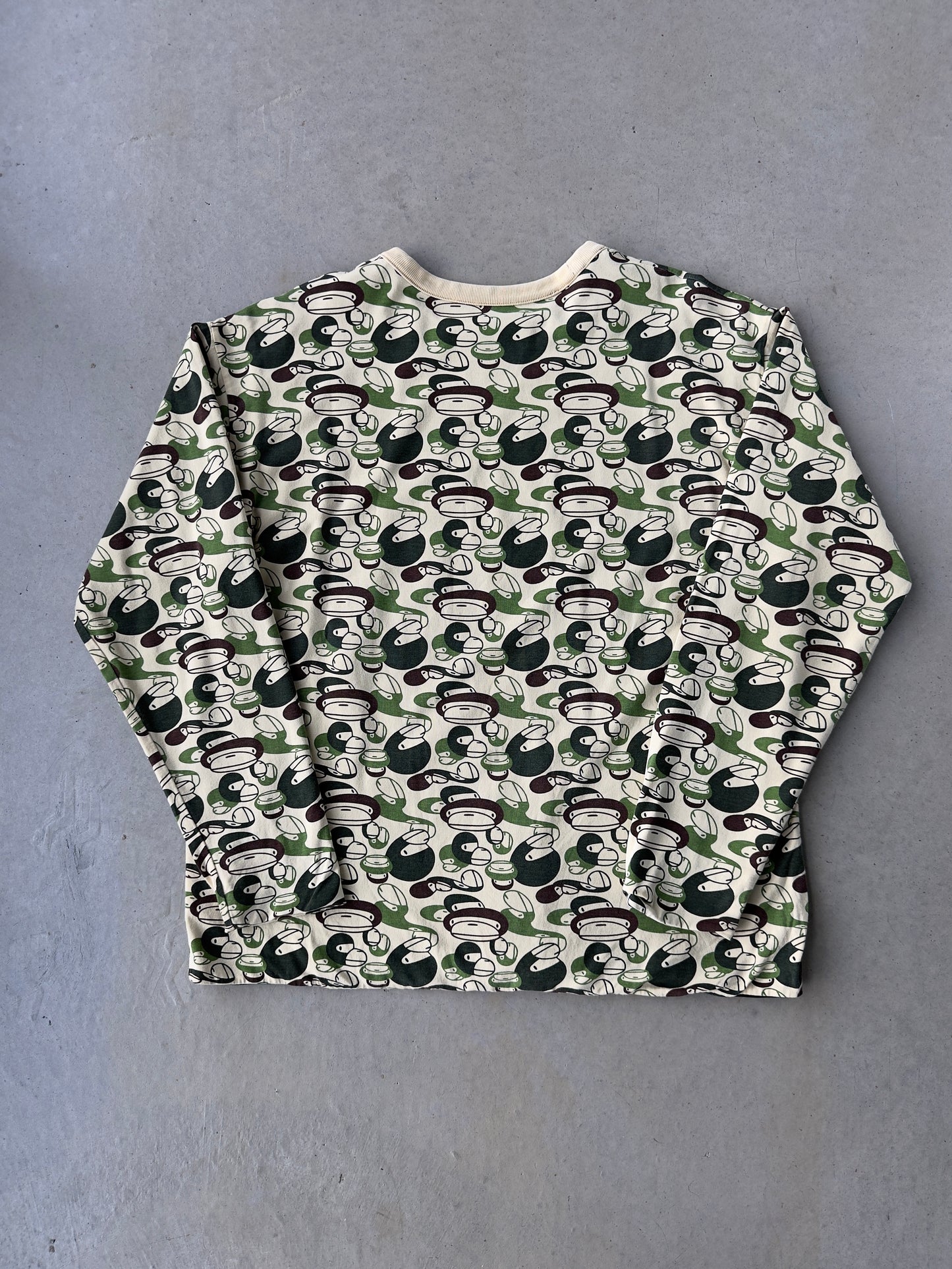 2000’s A Bathing Ape Baby Milo Camo Reversible Long Sleeve [XL]
