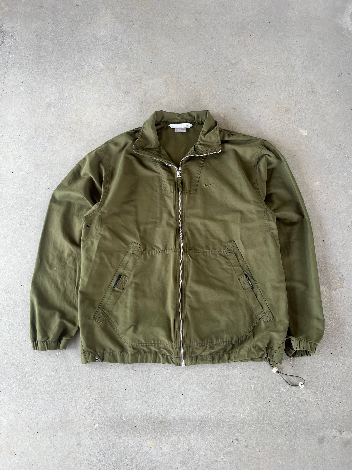 Y2K Nike Green Windbreaker Zip-Up Jacket [M]