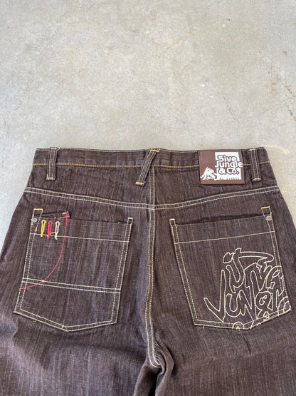 Y2K 5ive Jungle & Co. Embroidered Baggy Skater Shorts [36x14]