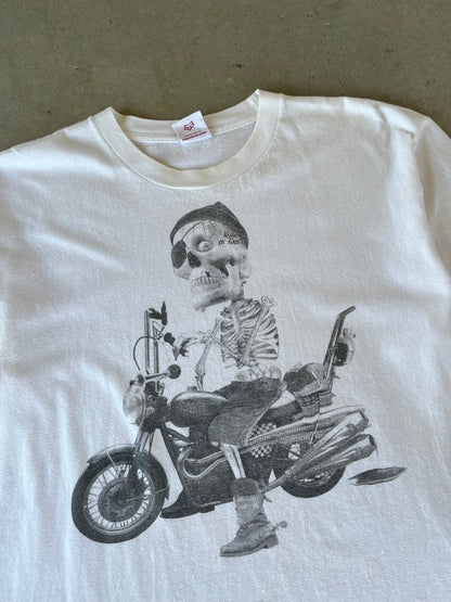 Y2K Fox Racing Motocross Skeleton Biker T-Shirt [L]
