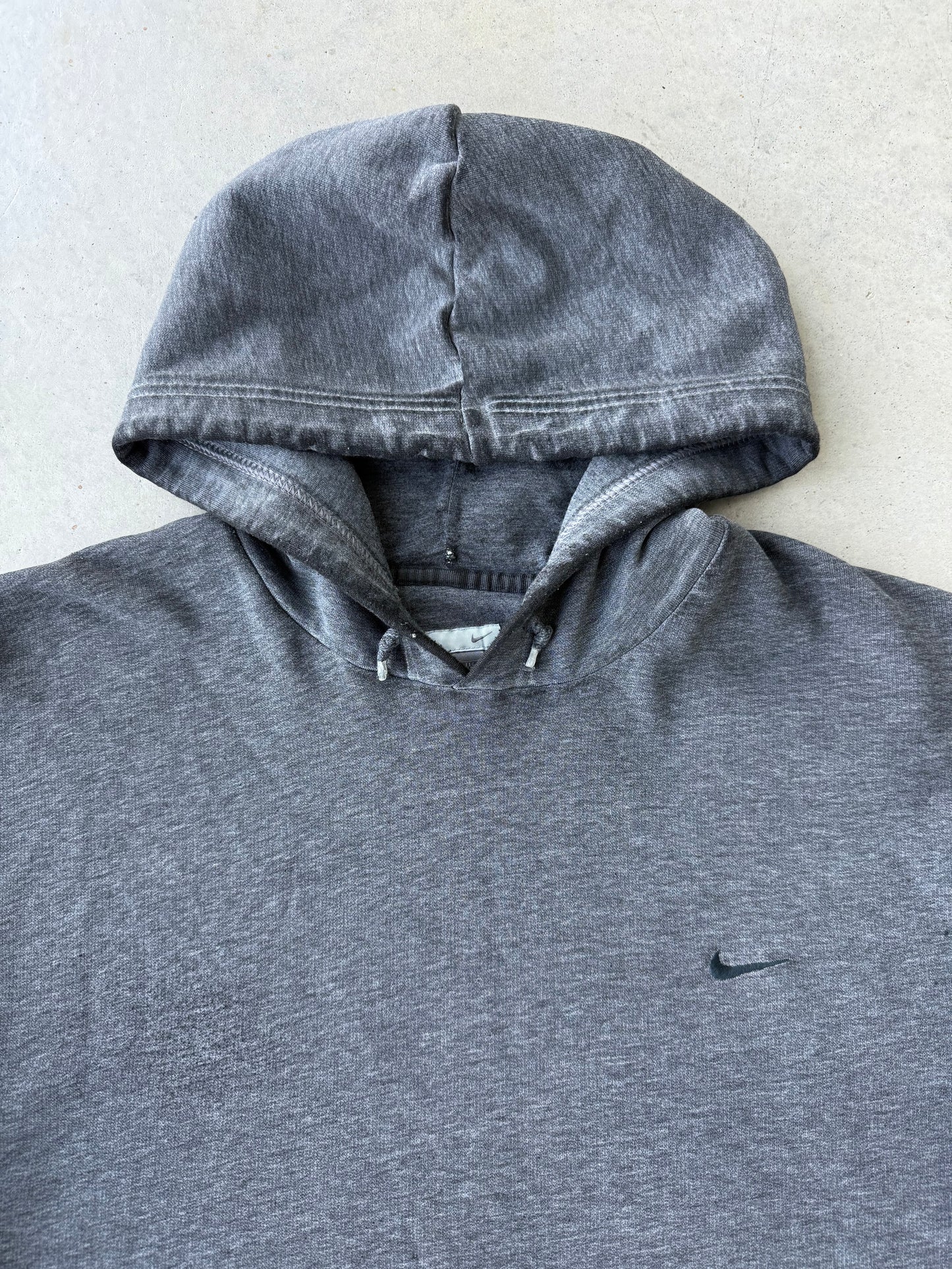 00’s Faded Grey Nike Swoosh Hoodie [XL]