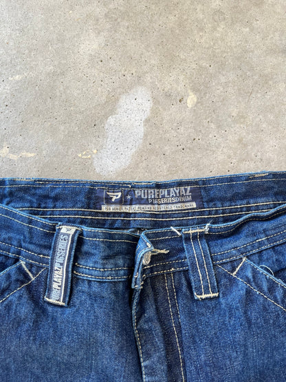 Y2K Pure Playaz Denim Baggy Shorts [36]