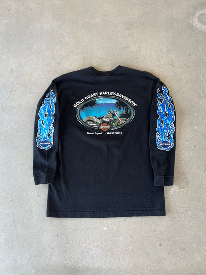 00’s Harley Davidson Australia Flame Long Sleeve [L]