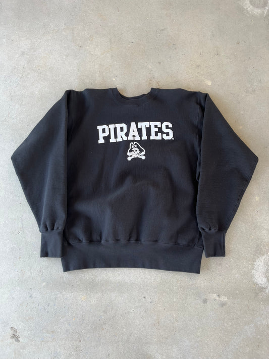 90’s ECU Pirates Reverse Weave Style Crewneck [L]