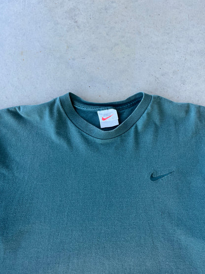 90s Green Nike Check T-Shirt [L]