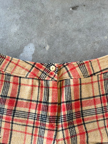 1970’s Wool Flared Plaid Pants [28x28]