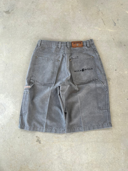 Y2K Grey Rocawear Embroidered Baggy Shorts [34]