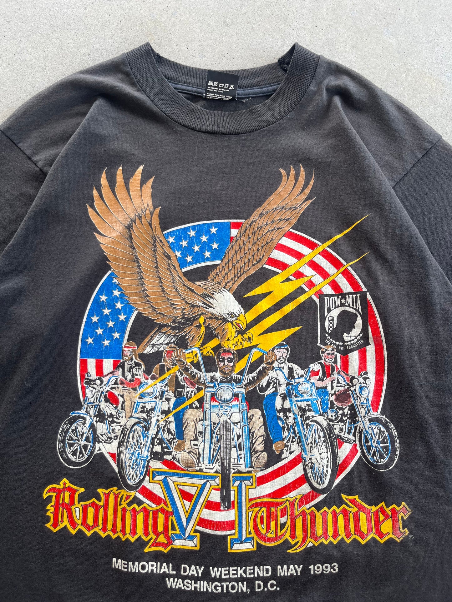 90’s Rolling Thunder POW MIA Biker T-Shirt [L]