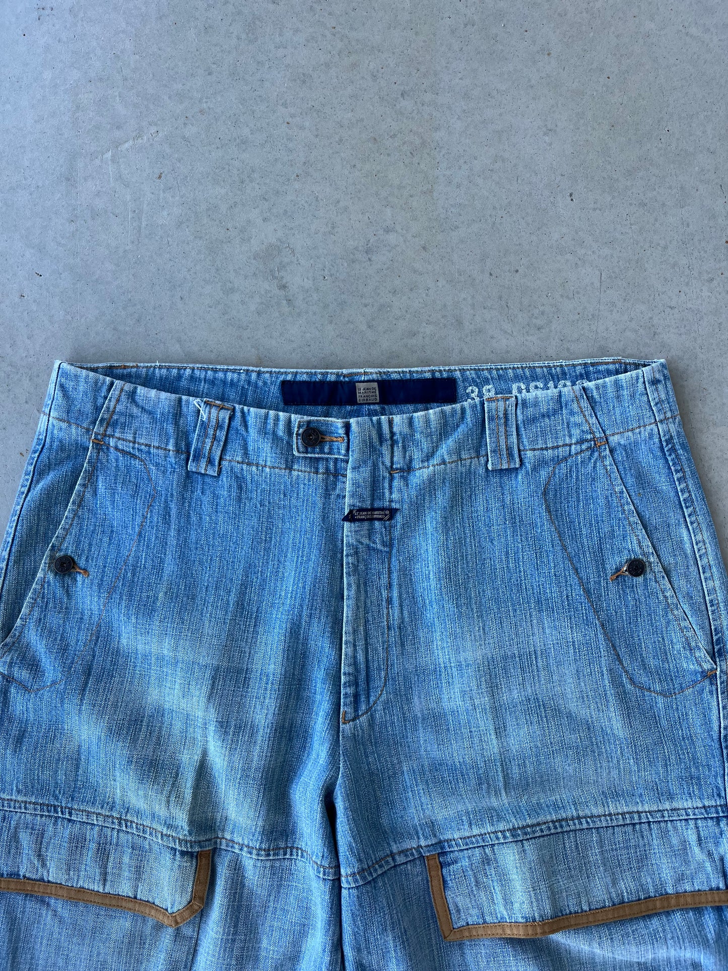 Y2K Girbaud Gold Stripe Baggy Shorts [41]