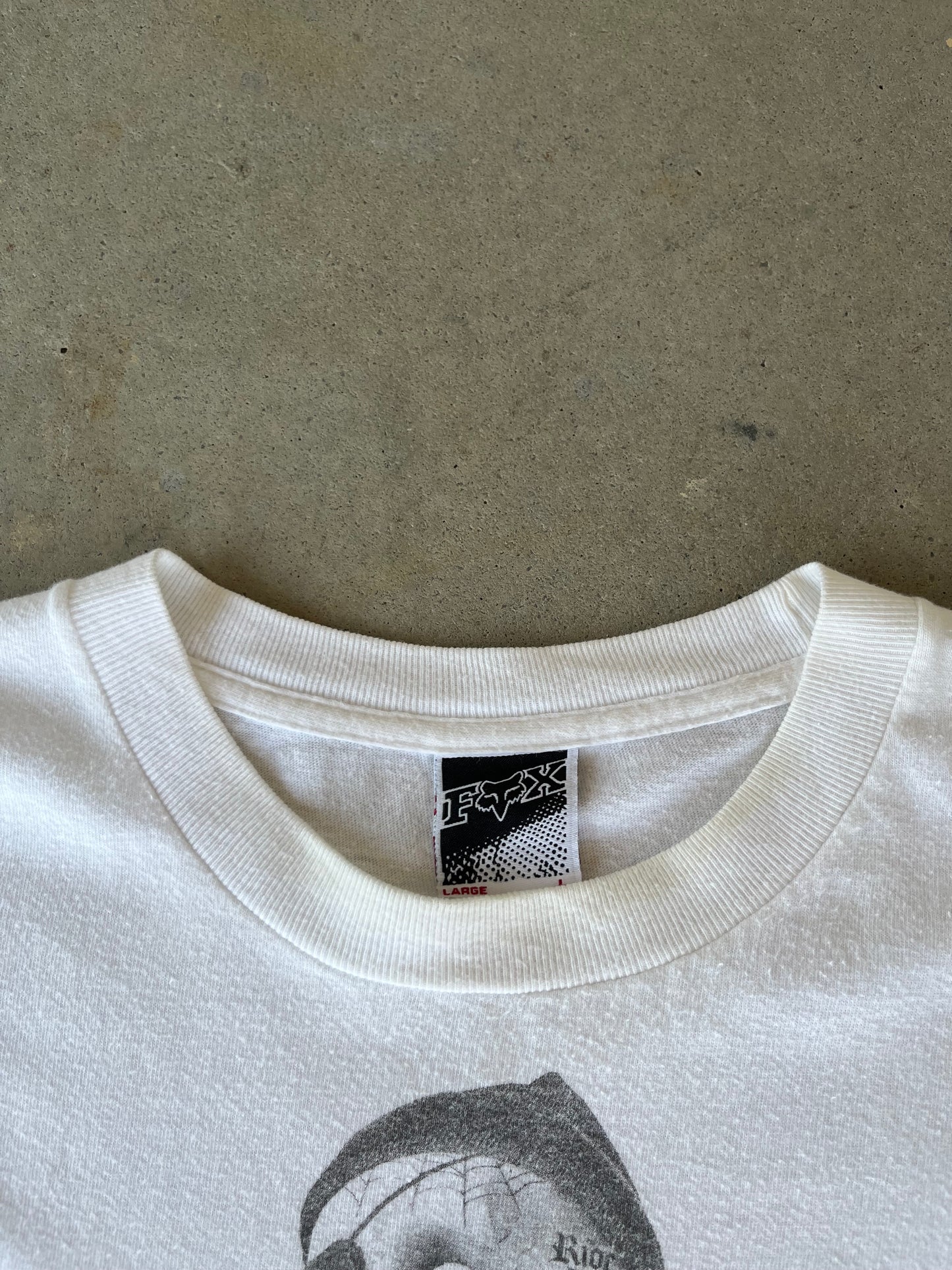 Y2K Fox Racing Motocross Skeleton Biker T-Shirt [L]