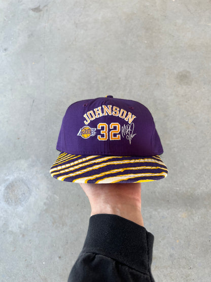 90’s Magic Johnson LA Lakers Zubaz Striped Hat