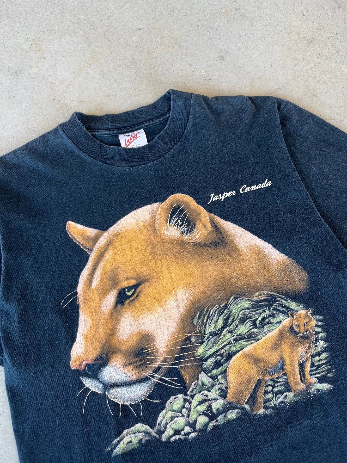 90’s Mountain Lion Animal T-Shirt [L]