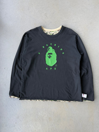 2000’s A Bathing Ape Baby Milo Camo Reversible Long Sleeve [XL]