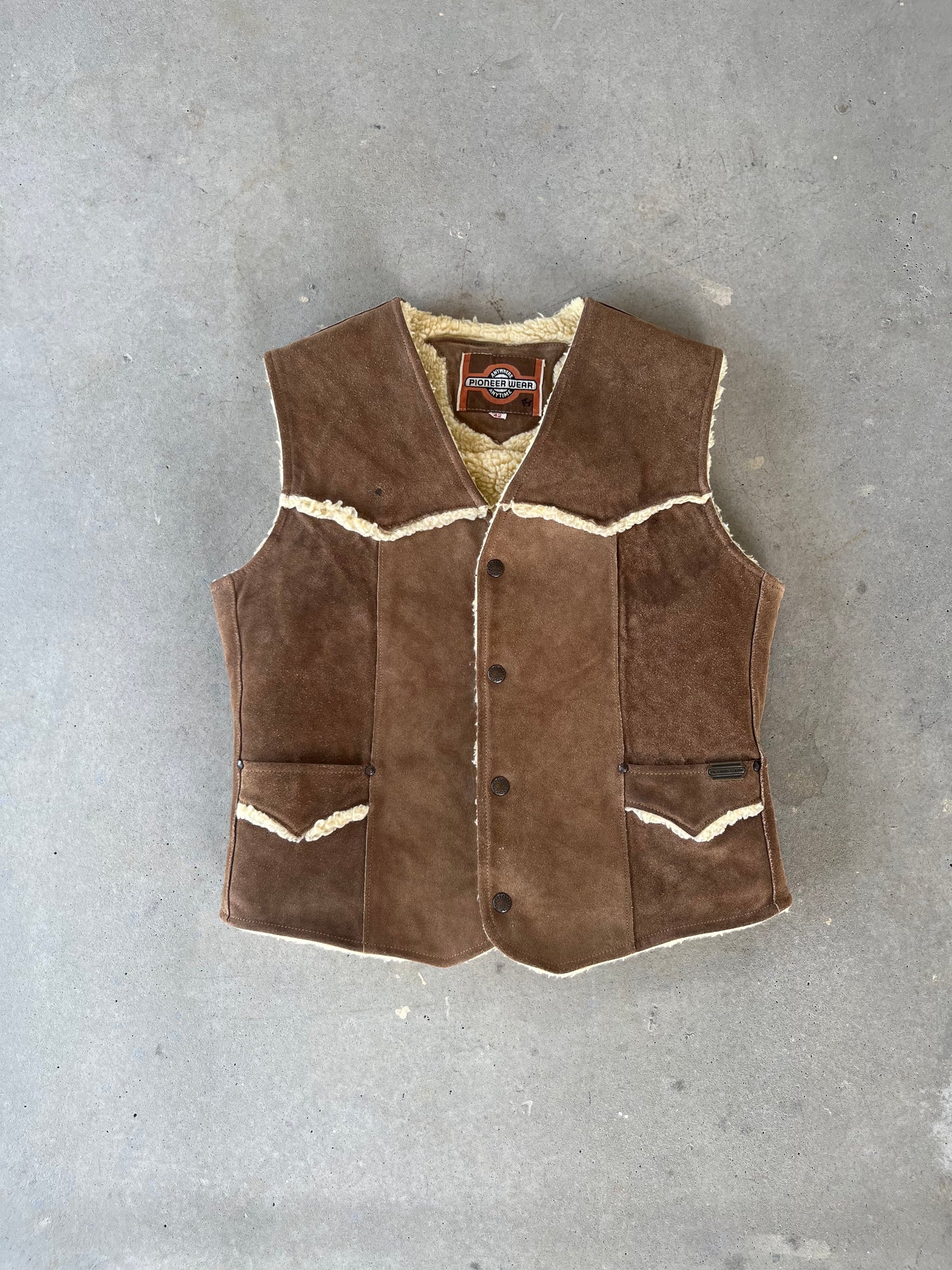 80’s Genuine Leather Button Up Vest [S]