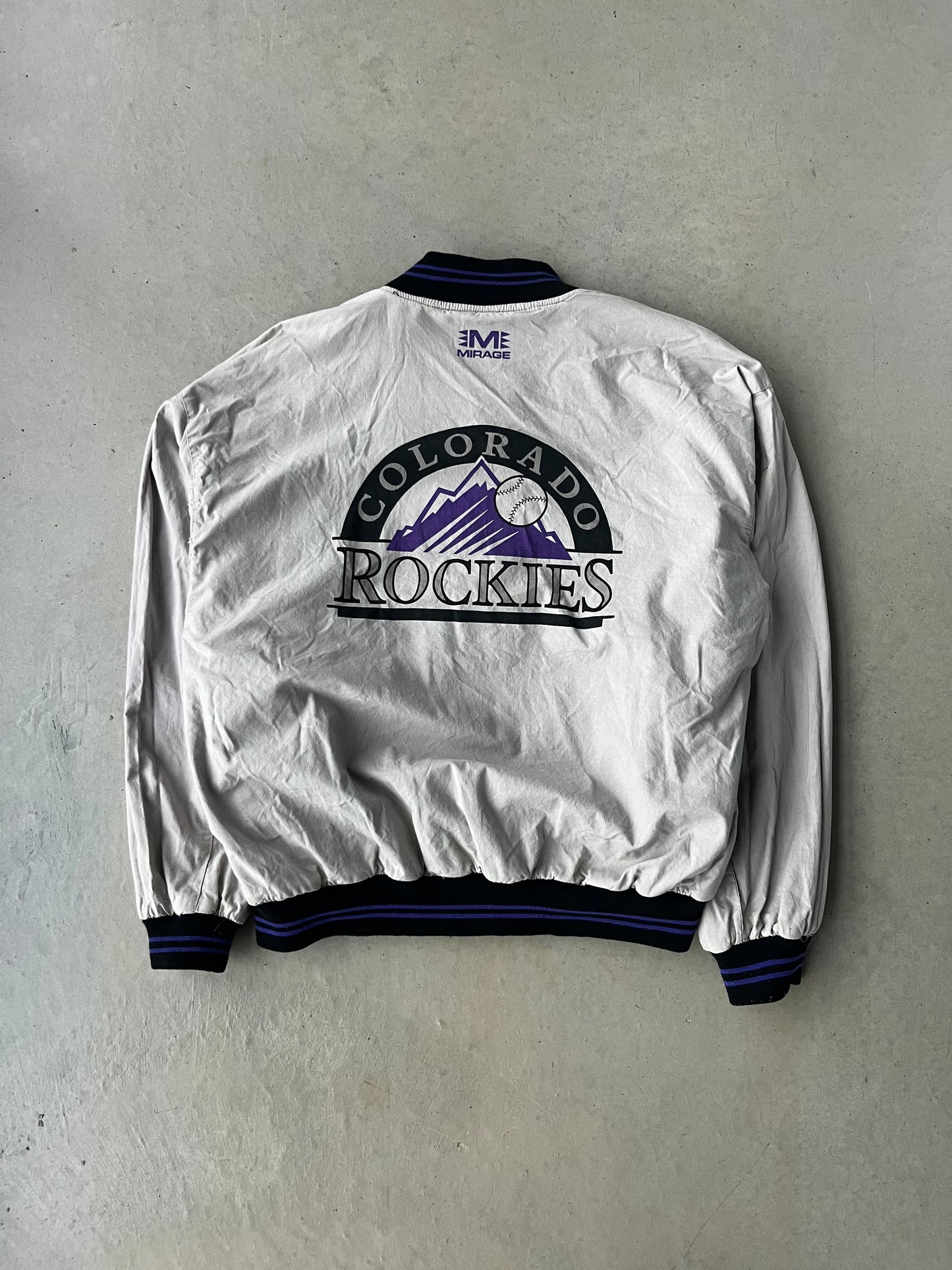 90s Colorado Rockies Mirage MLB Reversible Jacket [L]