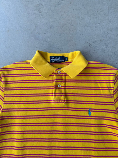 00’s Polo Ralph Lauren Yellow & Pink Striped Polo [M]