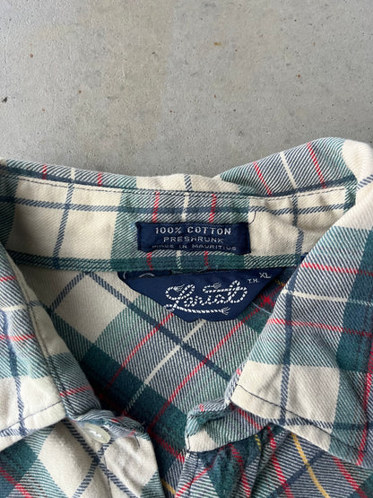 90s Western Pearl Snap Flannel [XL]