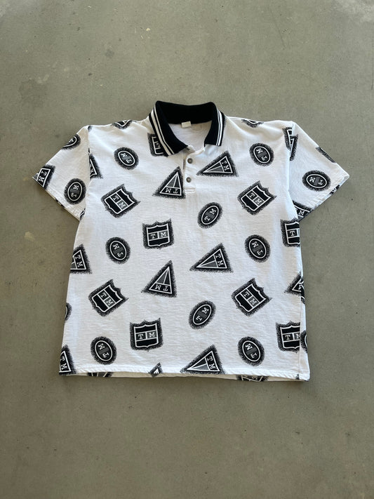 90’s Tommy Hilfiger AOP Bootleg Polo Shirt [L]