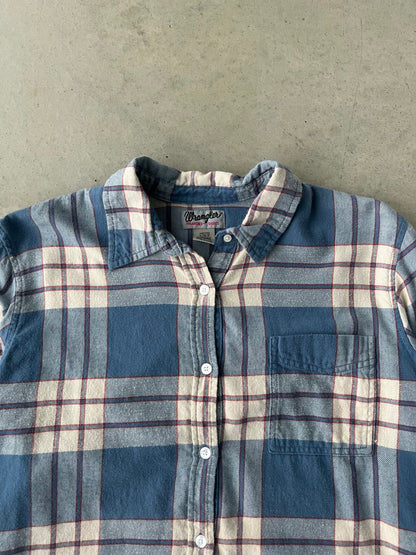 00s Wrangler Plaid Light Blue Flannel [L]