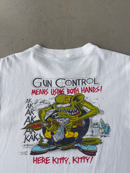 90’s Rat Fink Gun Control T-Shirt [M]