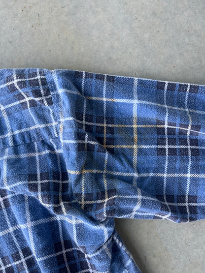 80's Blue Cotton Flannel [L]