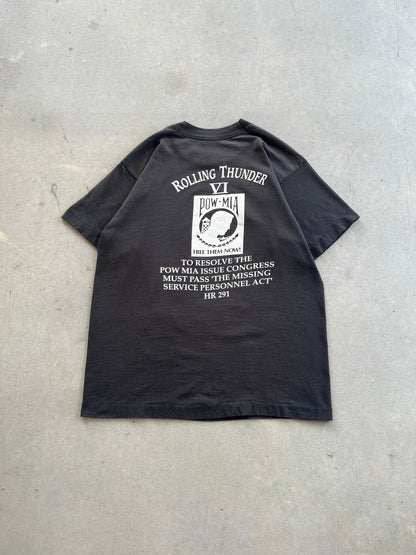 90’s Rolling Thunder POW MIA Biker T-Shirt [L]