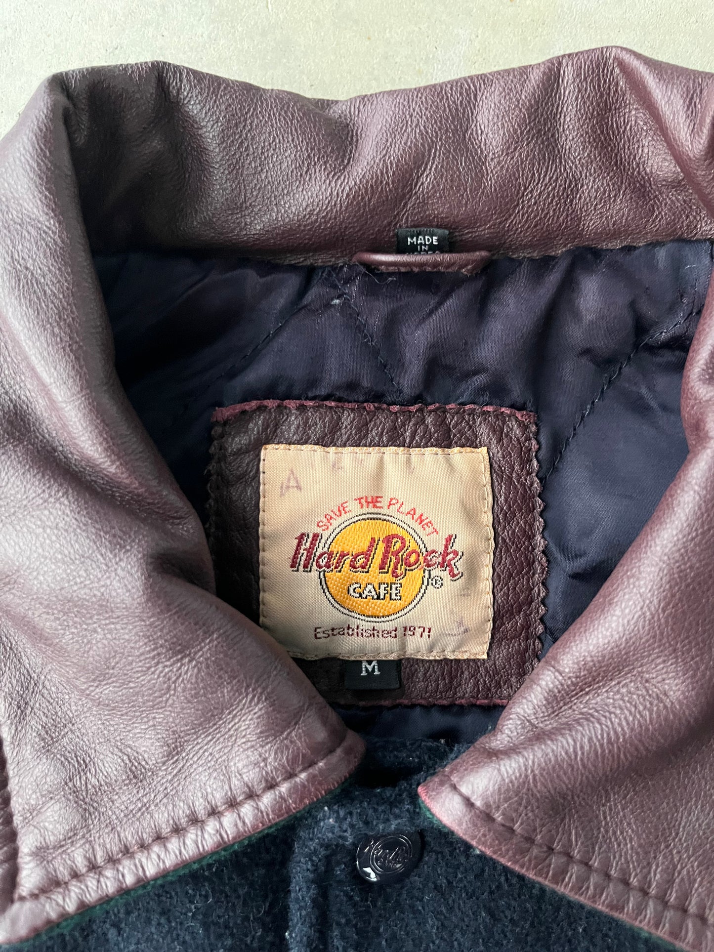 90s Hard Rock Cafe Nashville Leather Jacket [M]