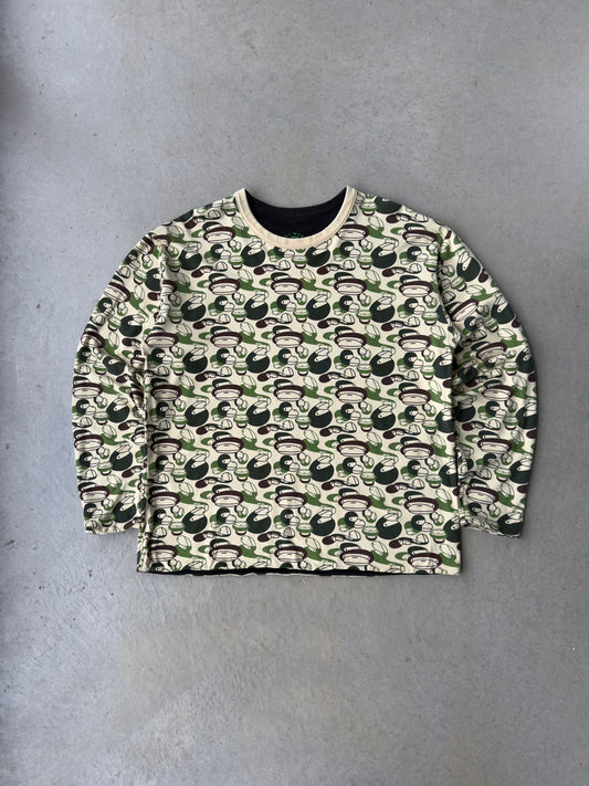 2000’s A Bathing Ape Baby Milo Camo Reversible Long Sleeve [XL]